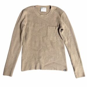 FIGS Womens Tan Ribbed Scrub Sweater Size XS
